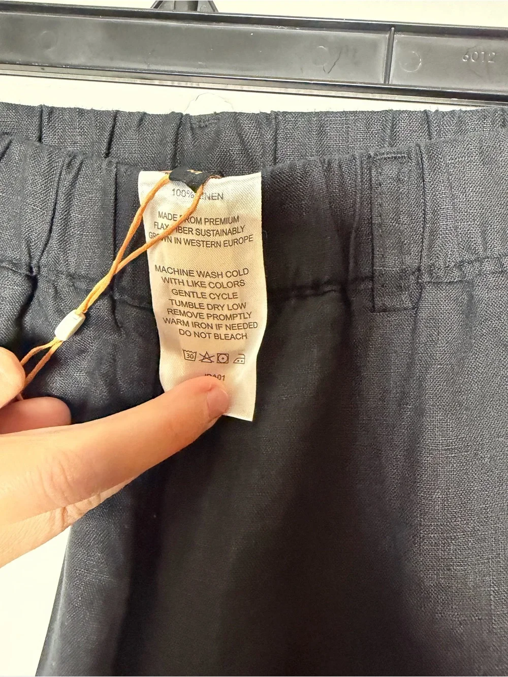 Quince 100% European Linen Pants Black Medium Wide Leg